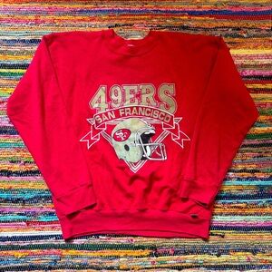 Vintage San Francisco 49ers Red Crewneck Sweatshirt – NFL Football Pullover